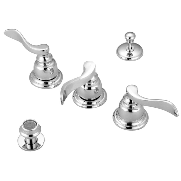 KB8321NFL NuWave French Bidet Faucet W/ Brass Pop-Up, Polished Chrome